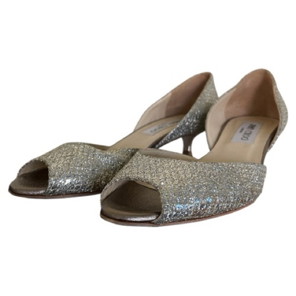 Jimmy Choo Glitter D'Orsay Pumps Size 7 - Picture 6 of 7